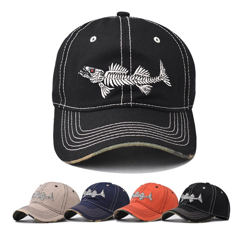 Reel Style 100% Cotton Fishbone Cap